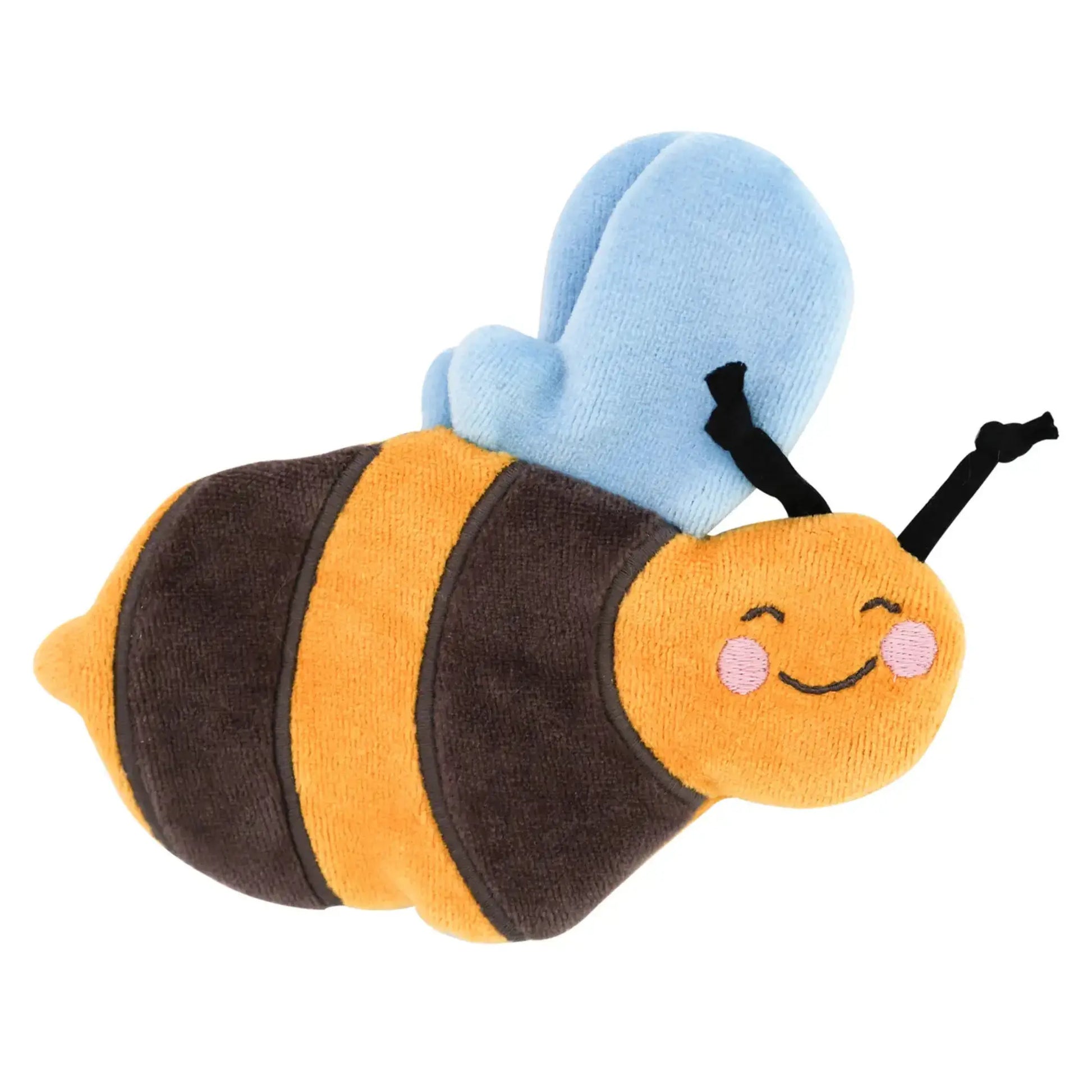 Honeybee baby crinkle toy made of organic cotton velour