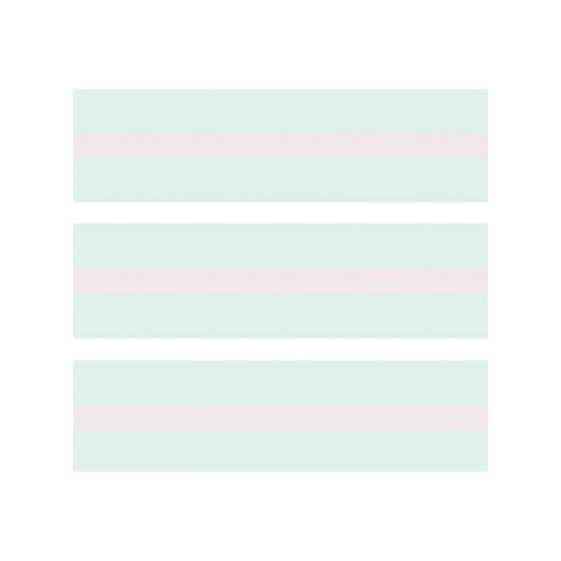 Three horizontal stripes from handwriting paper of different widths on a light green background