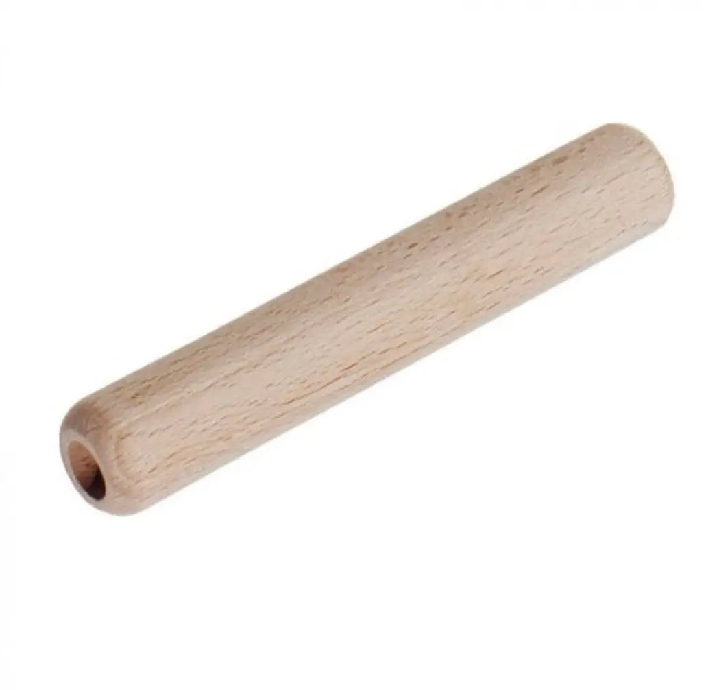 Wooden color pencil extender on a white background