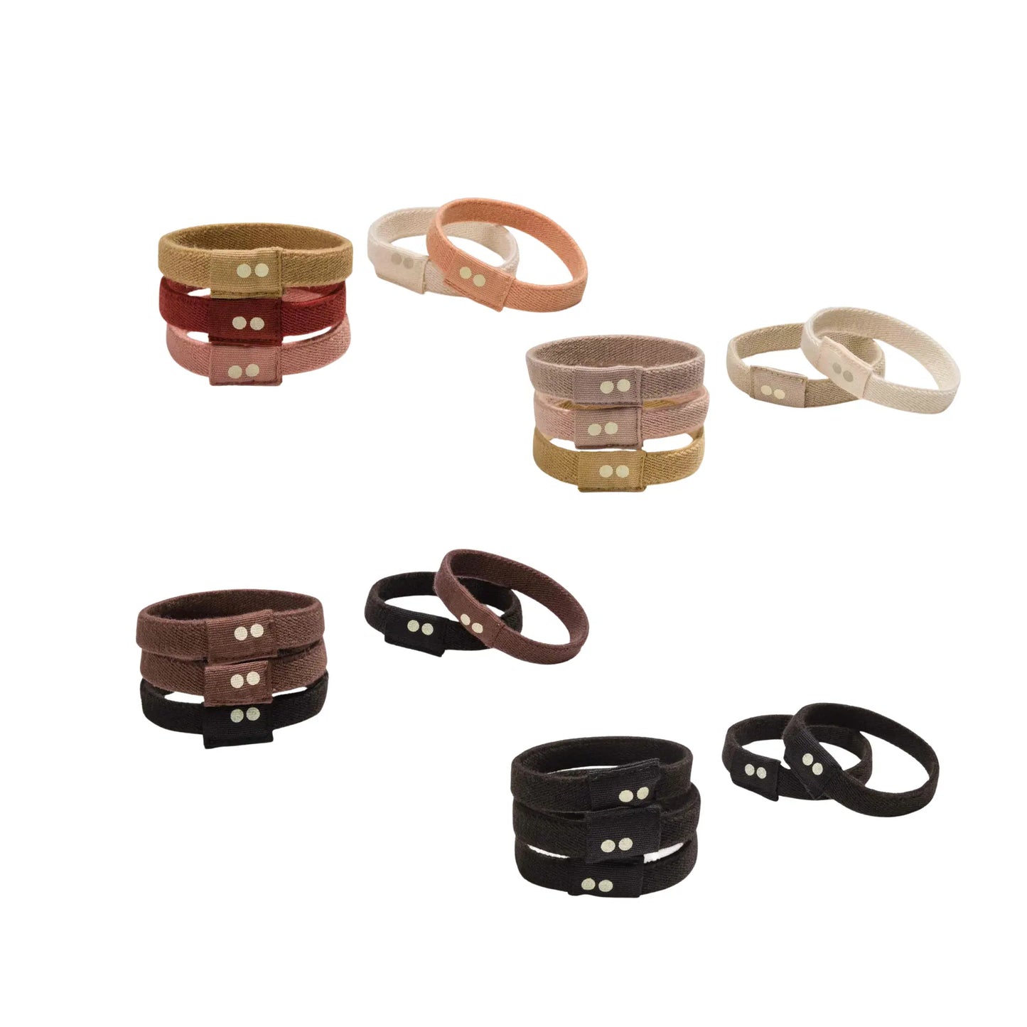 Plastic-Free Organic Hair Ties–Eco-Friendly & Gentle in assorted colors
