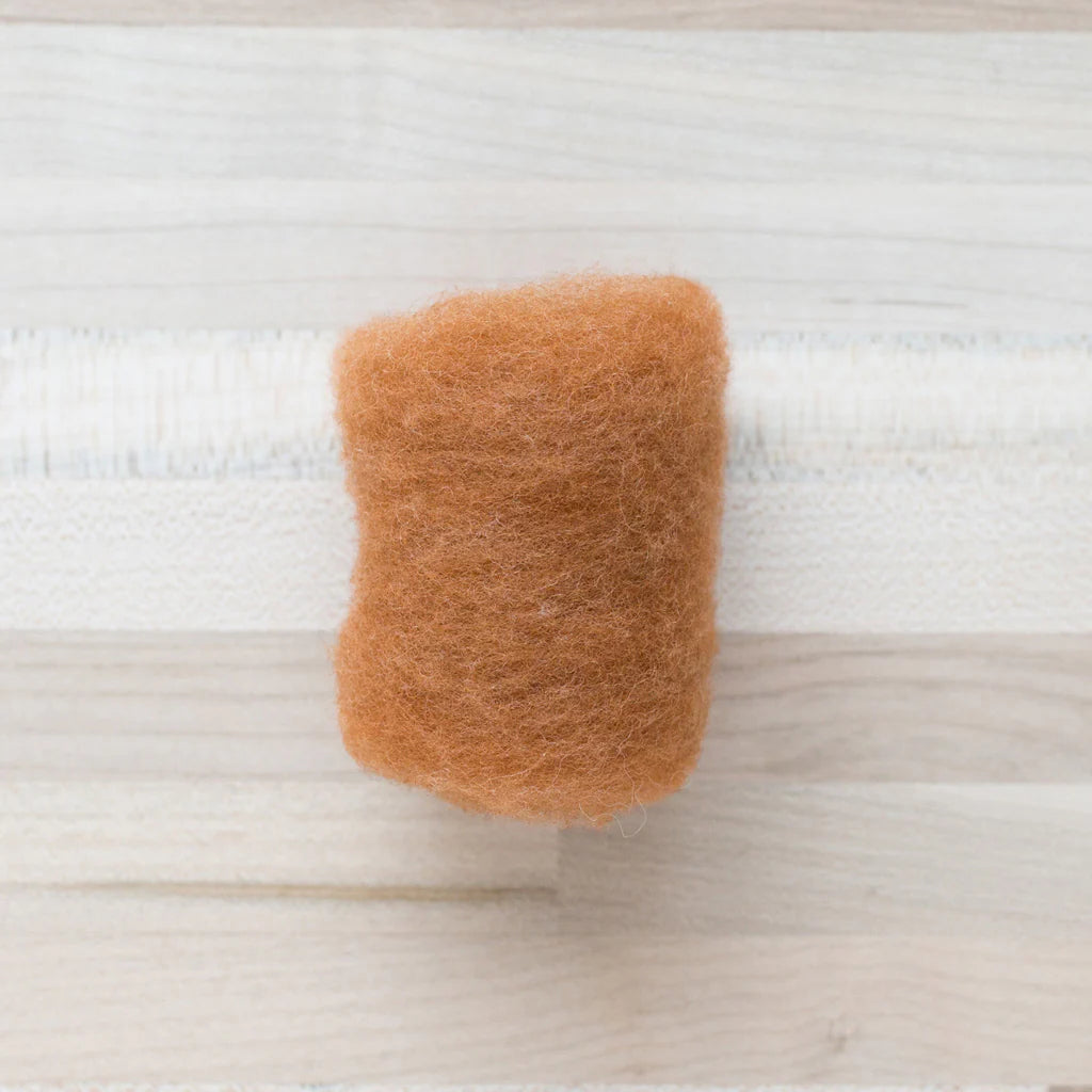 Pumpkin Wool Batting by Felted Sky on a Tabletop