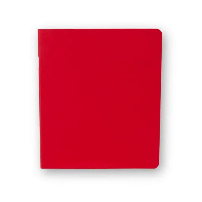 Red Waldorf inspired red Main Lesson Book with Onion Skin on a white background