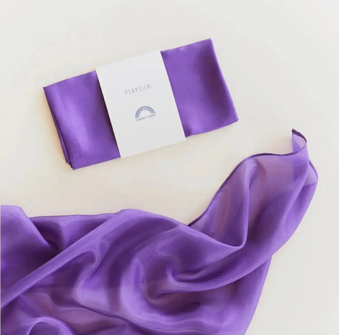 Sarah's Silks Playsilk in Purple on White Background