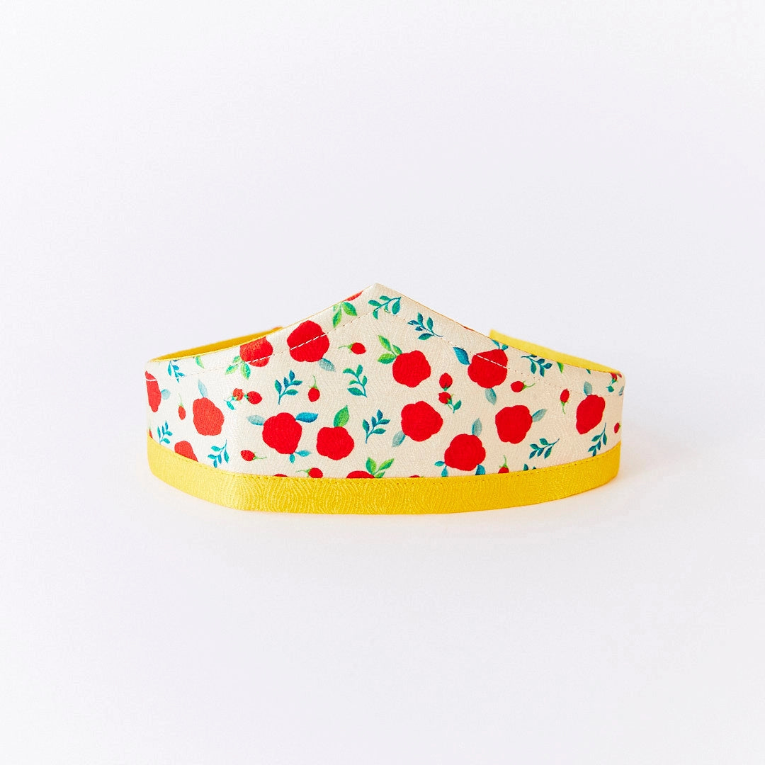Pretend Play Silk Tiara Crown from Sarah's Silks in Red Roses and gold trim 