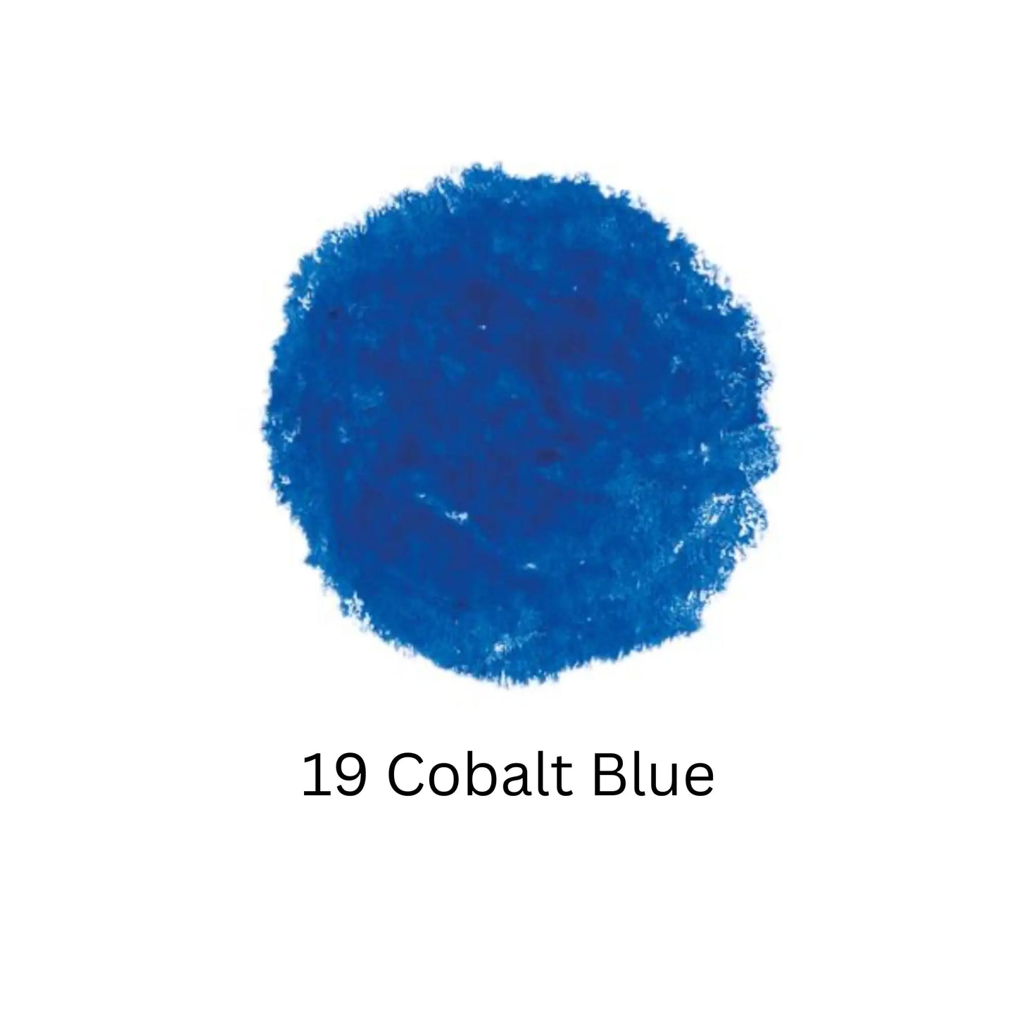 Cobalt blue color swatch with number 19 on a white background