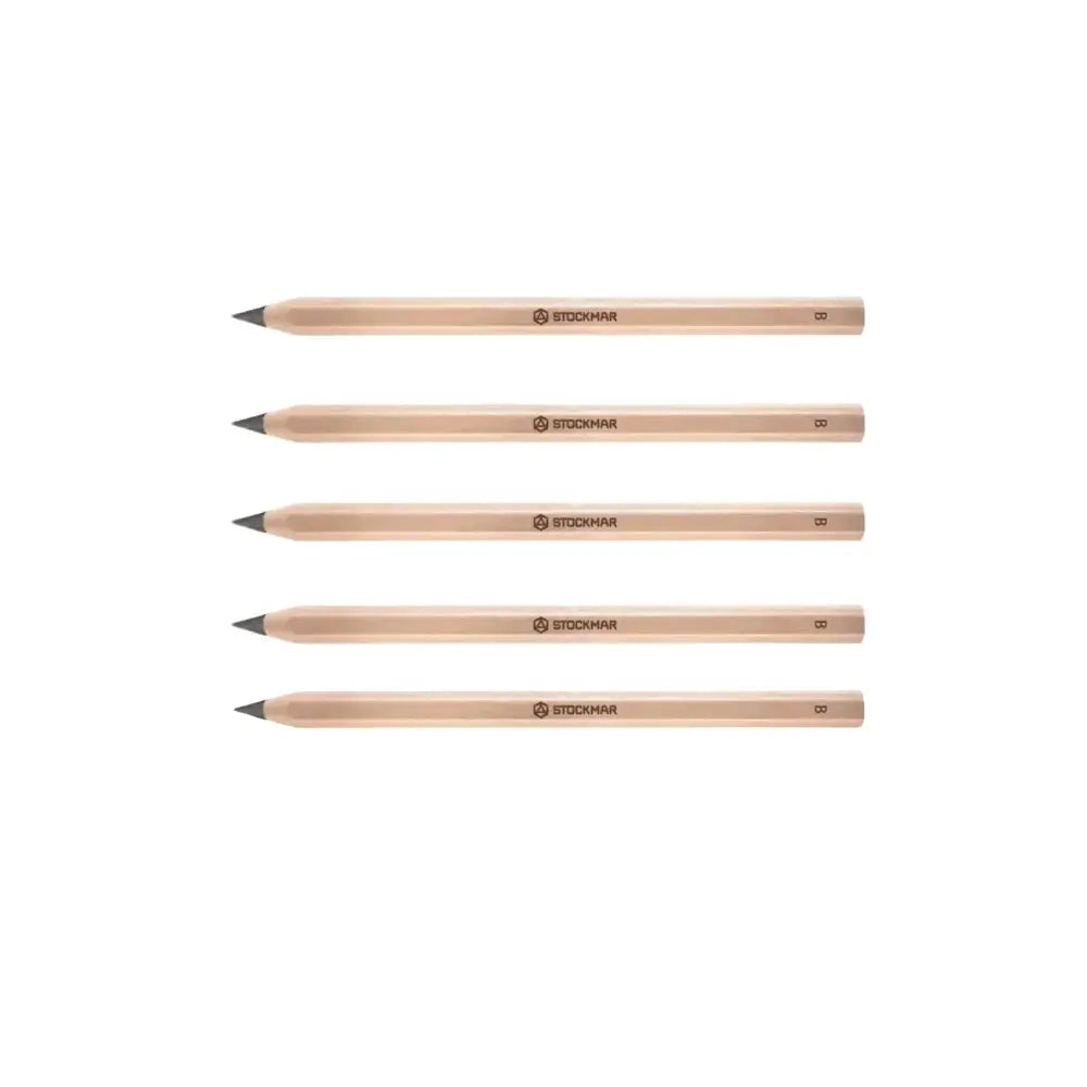 Five wooden Stockmar graphite pencils