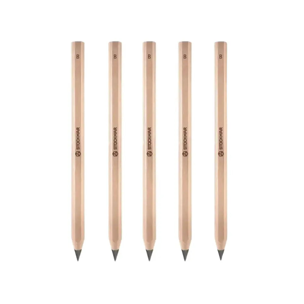 Five Stockmar graphite pencils with a thick, ergonomic pencil barrel