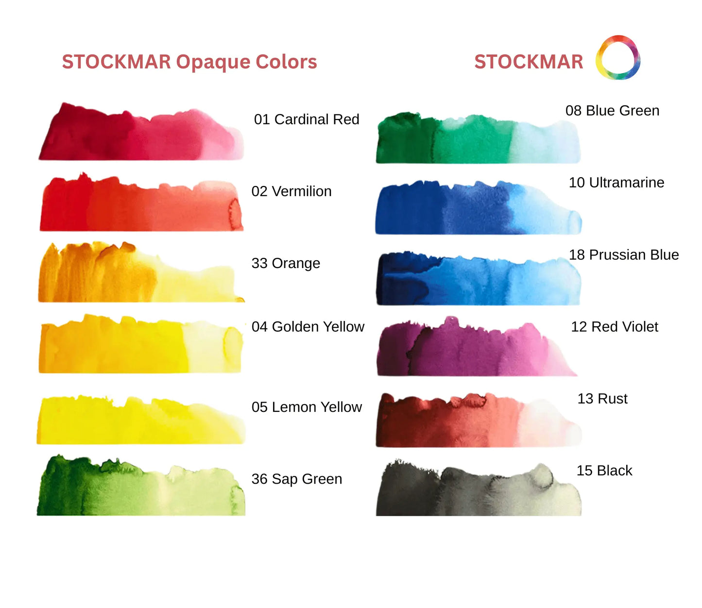 Stockmar Opaque Paint 12 Colors with Palette, brush - Alder & Alouette