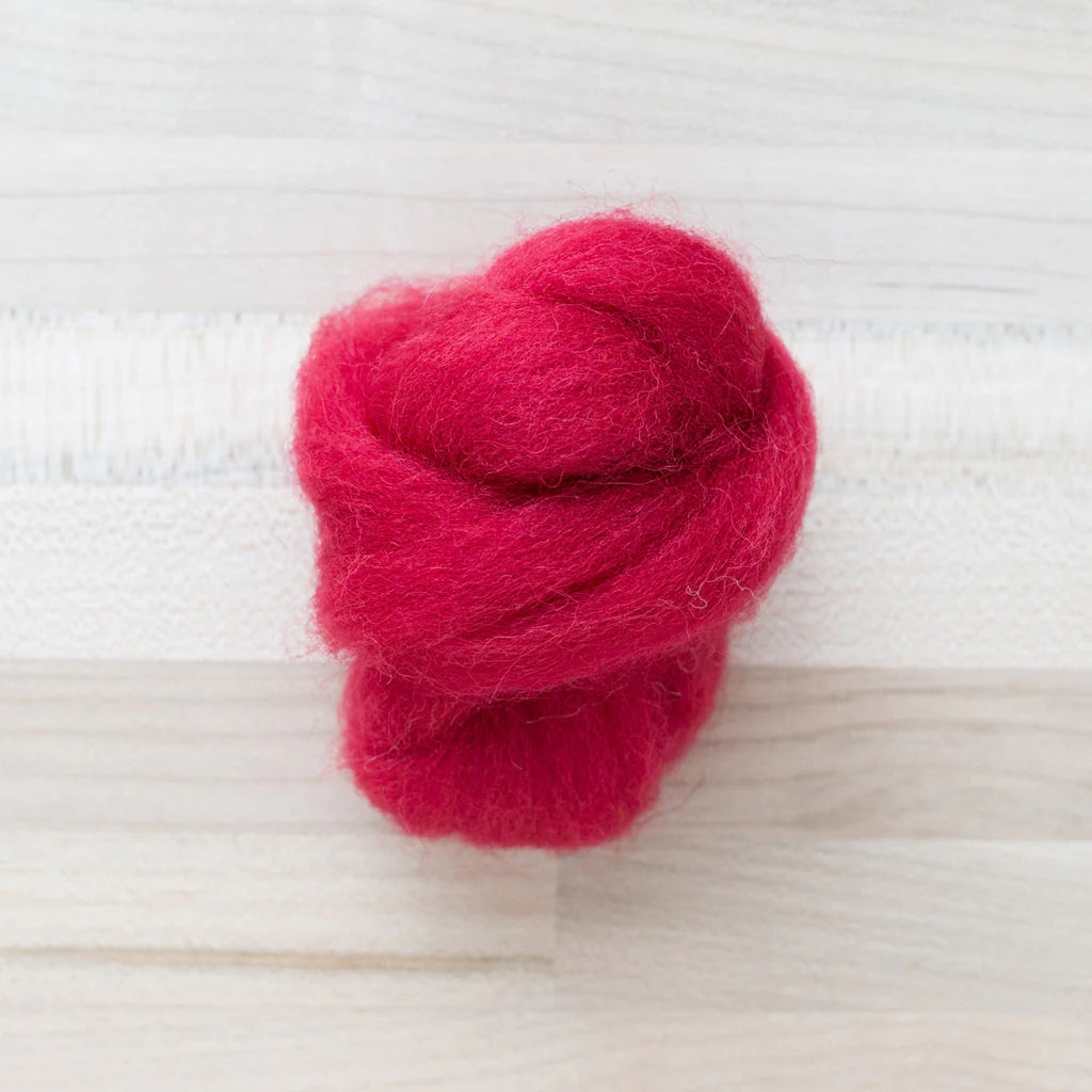 Strawberry Roving Felters Flowing Wool
