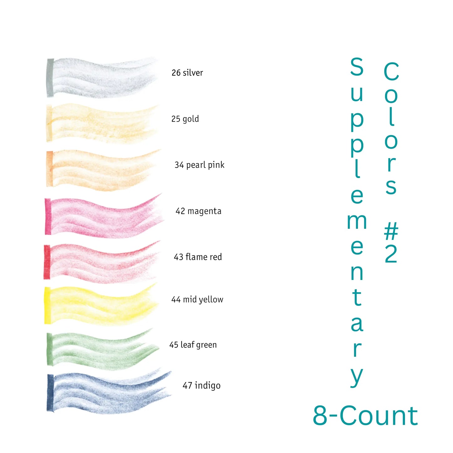 Color swatches with names and a text label for 'Supplementary Colors #2' on a white background.