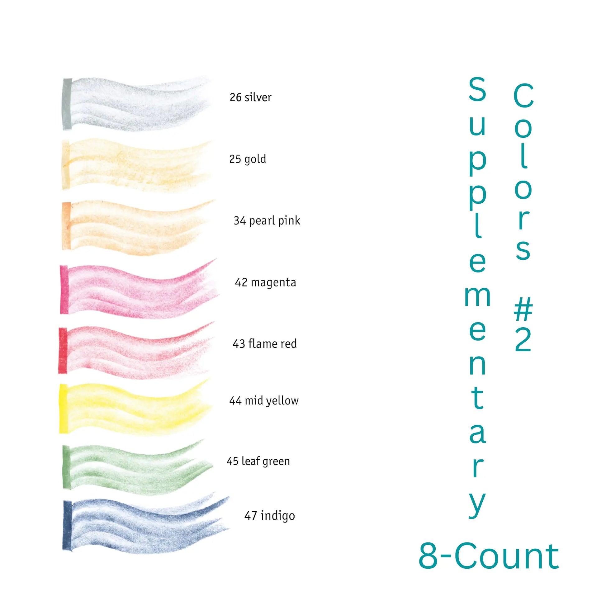 Color swatches with names and a text label for 'Supplementary Colors #2' on a white background.