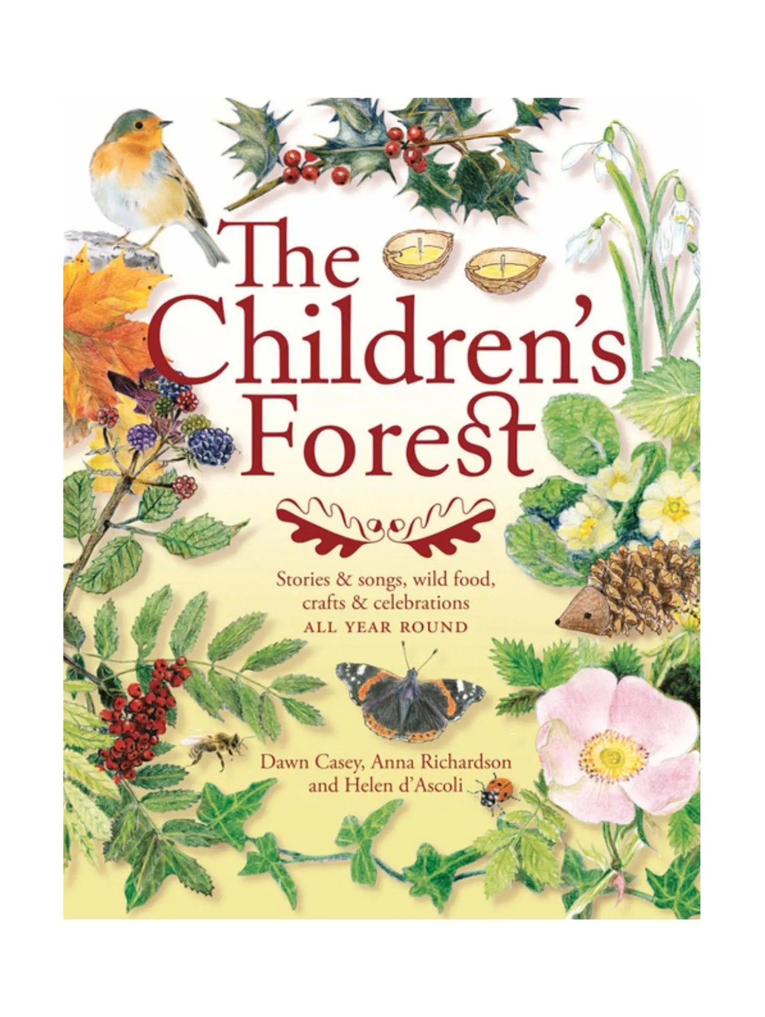 Book cover of 'The Children's Forest' with nature-themed illustrations and text.