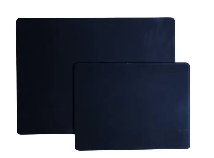 Two black rectangular blackboards on a white background