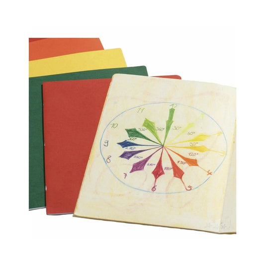 Waldorf Large Main Lesson Books Stapled and Stacked sowing a math drawing