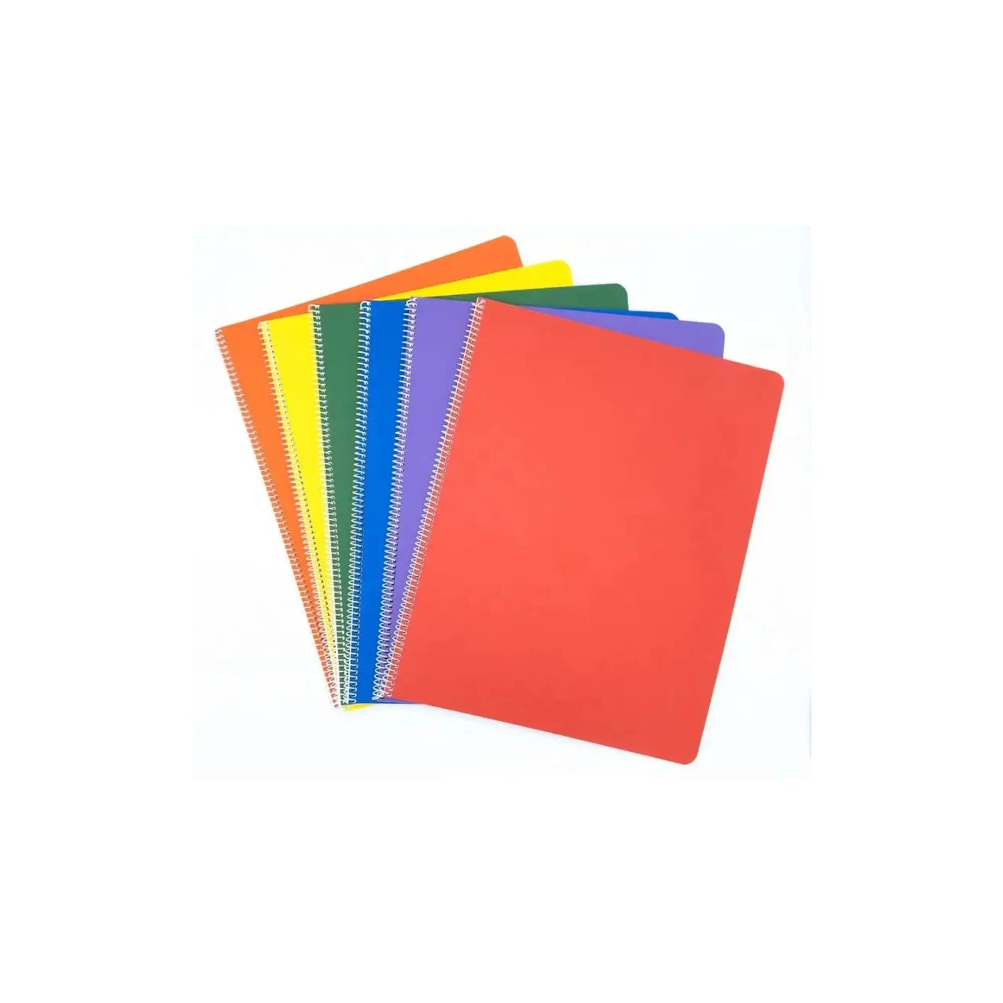 Set of colorful Waldorf Literacy Main Lesson Books stacked on a white background