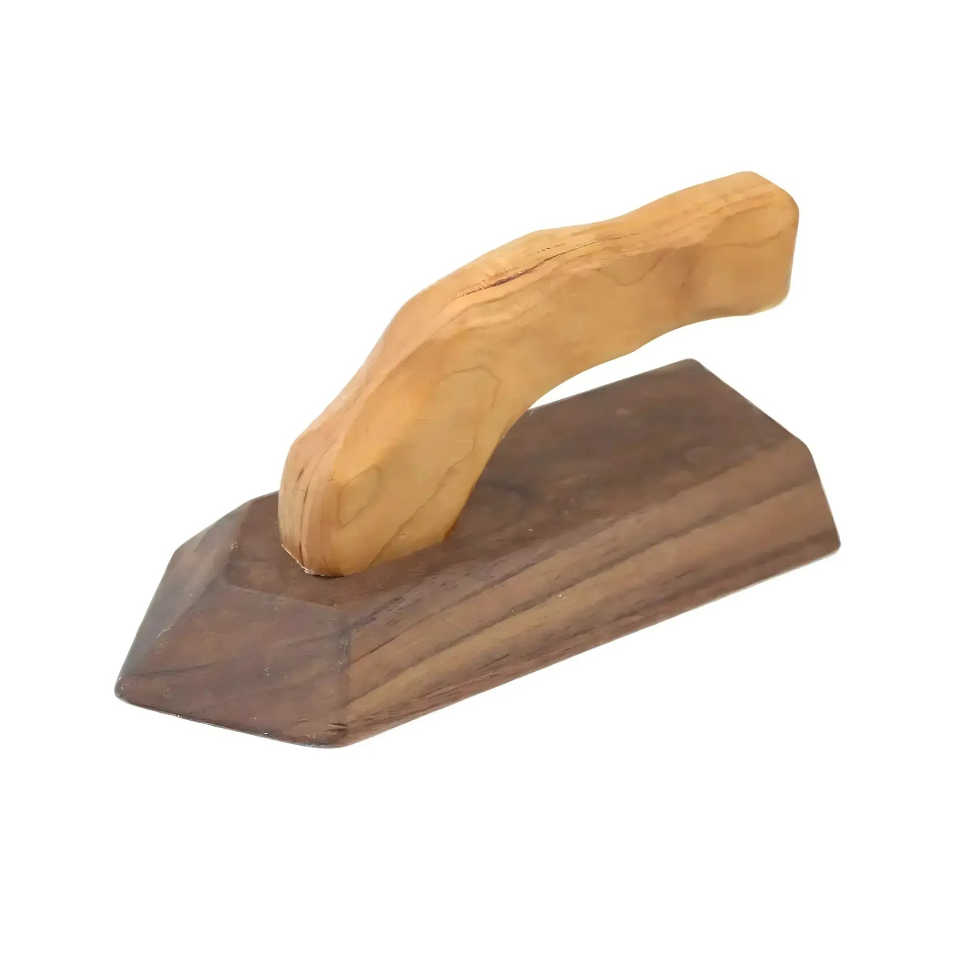 Wooden pretend play iron on a white background