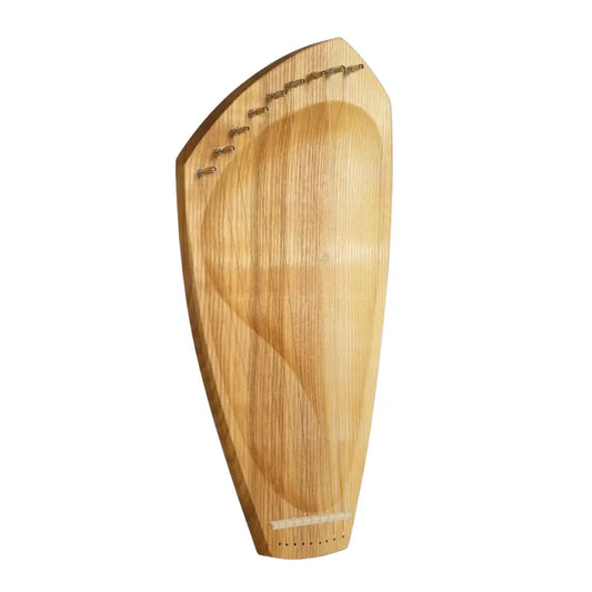Wooden zither instrument on a white background
