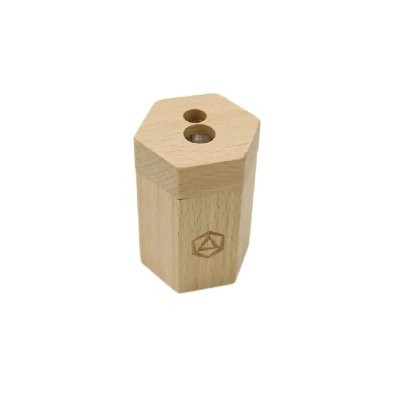 Top down view of Stockmar Dual Wooden Pencil Sharpener