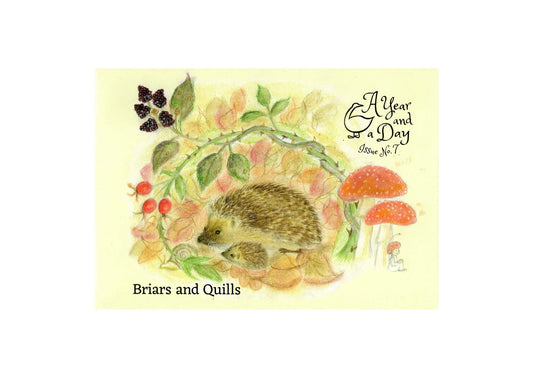 Book cover with hedgehog illustration, flowers, and text on a yellow background
