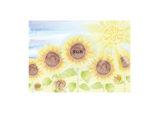 children's magazine cover with illustration of a sun and sunflowers and the text  A Year and a Day Issue No. 10 Sun