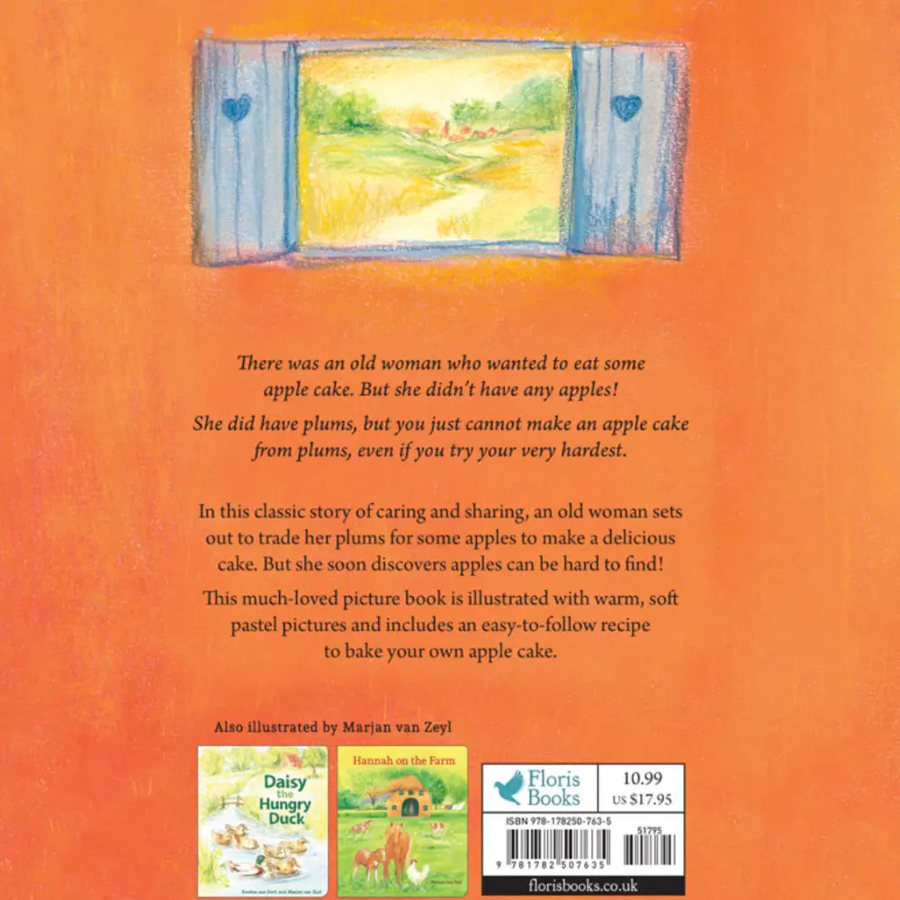 Book back cover with text and illustration of a window view on an orange background