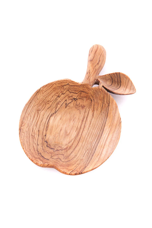 Olive Wood Apple Tray – Hand-Carved Fair Trade Wooden Dish