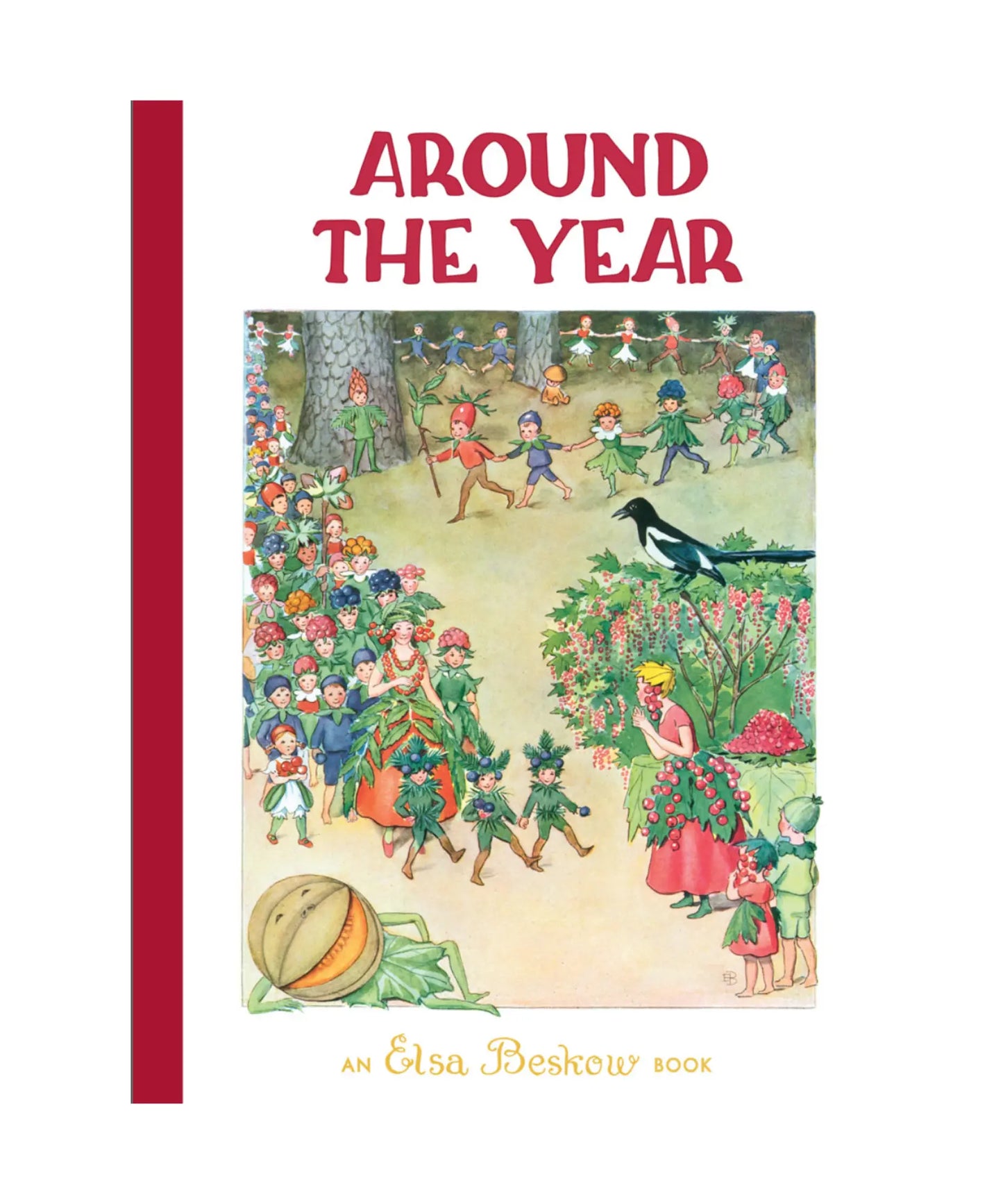 Book cover of 'Around the Year' with colorful illustration of fairies in a garden.