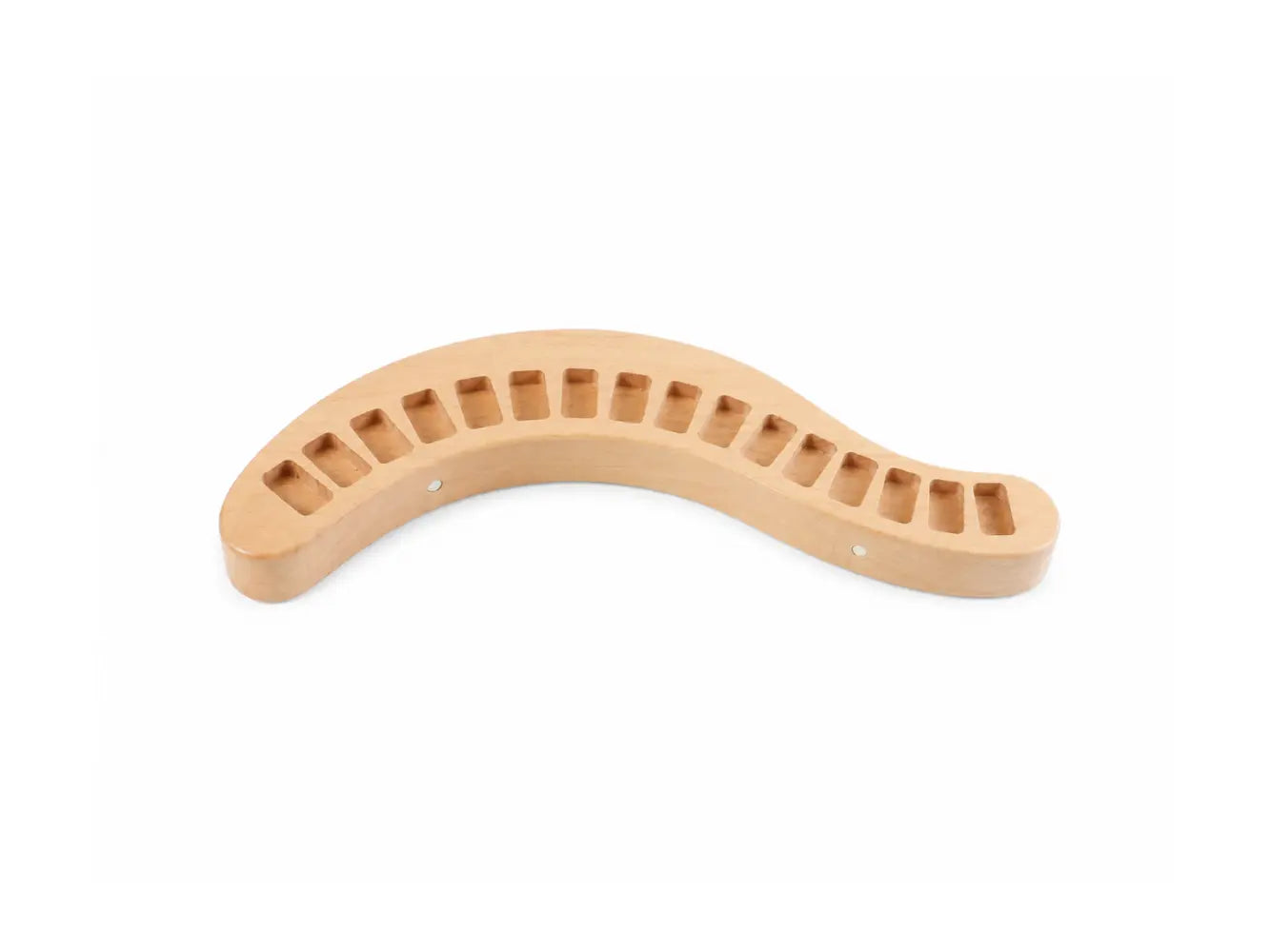 wooden block crayon holder on a white background