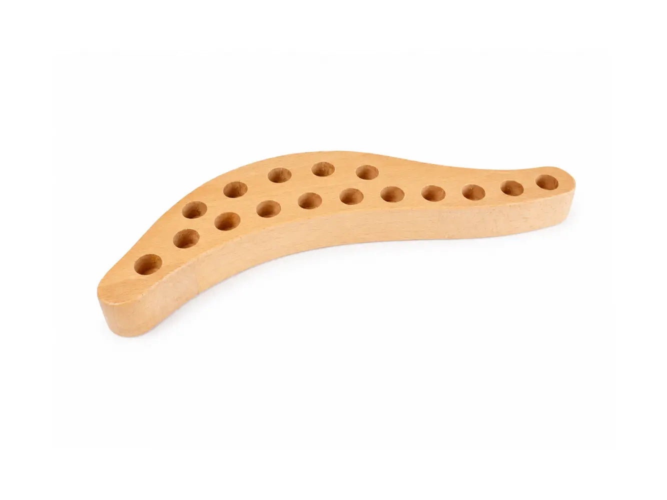 Curved wooden crayon holder for chunky stick crayons
