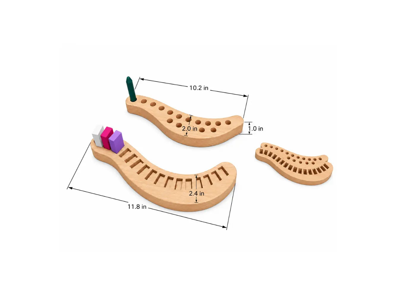 wooden crayon holder for block and stick crayons with dimensions