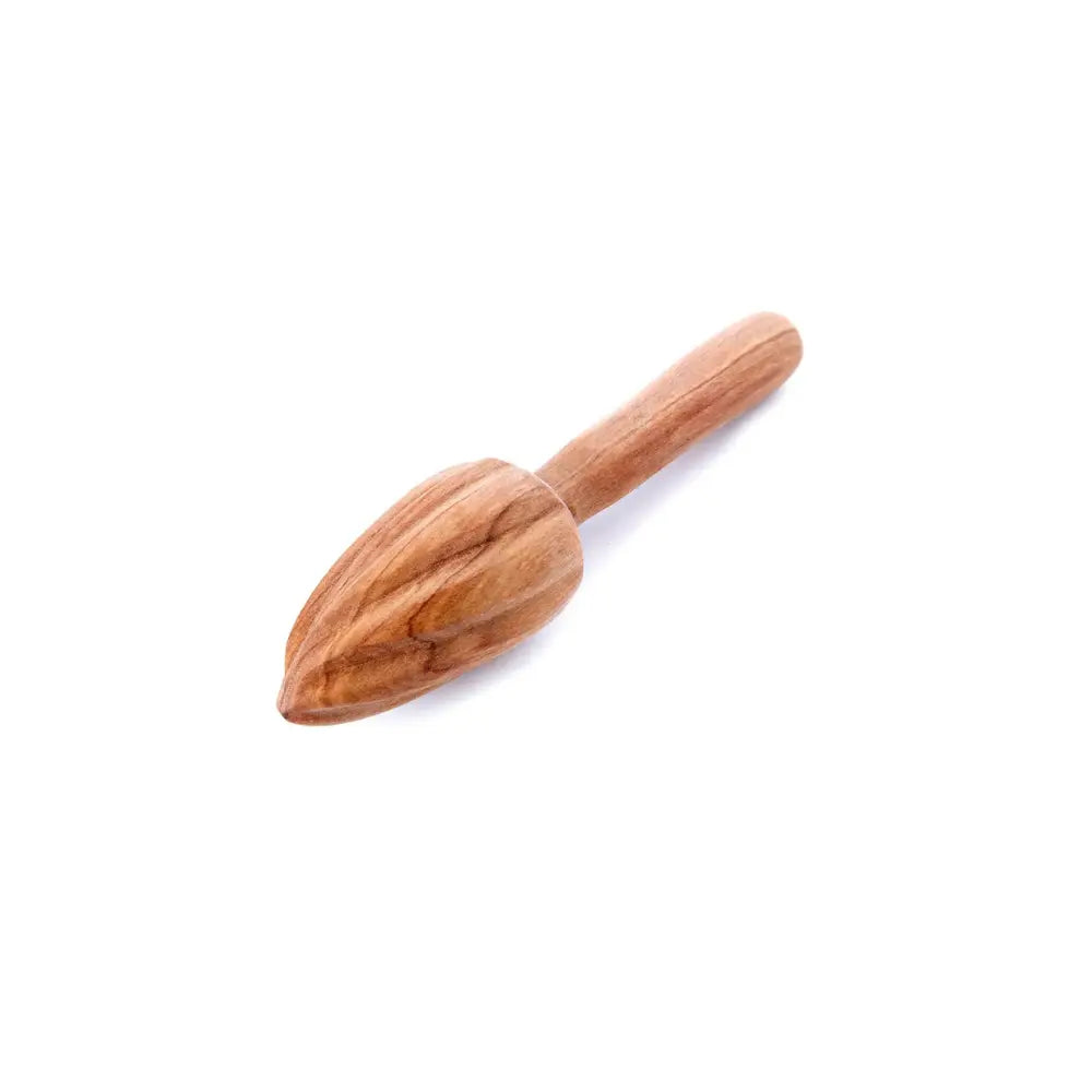 Wooden citrus juicer on a white background