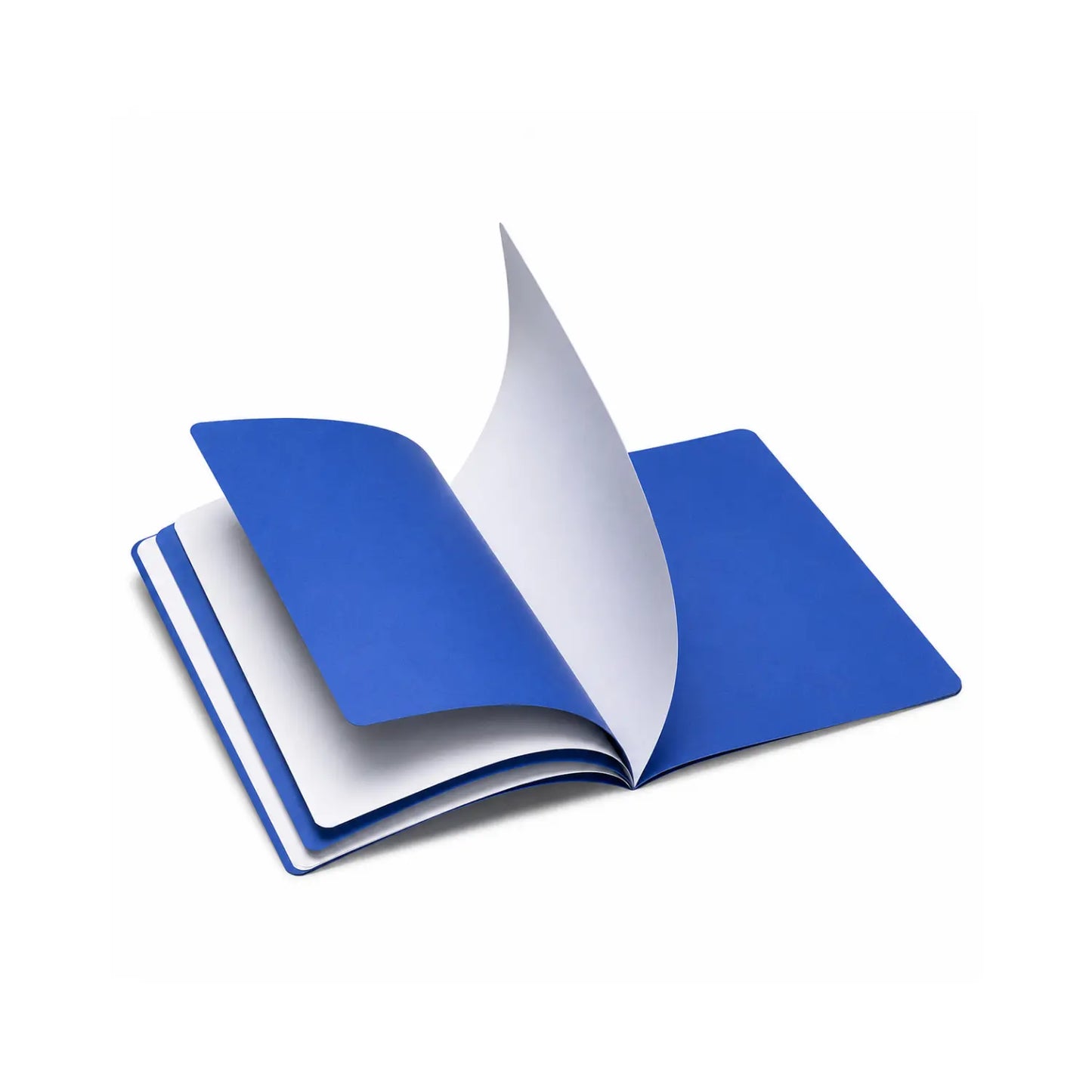 Portrait astronomy main lesson book open to a white page and dark blue page