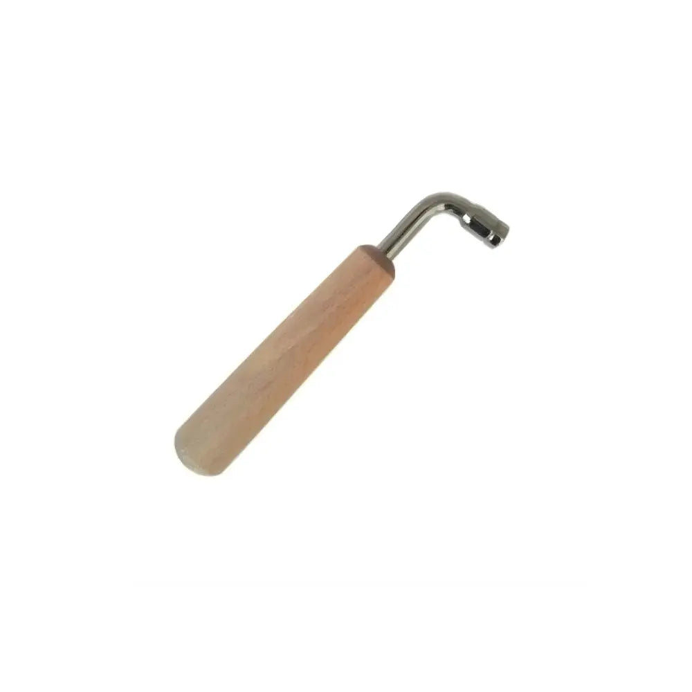 Lyre tuning wrench 5mm star L-shaped with wooden handle and steel shaft