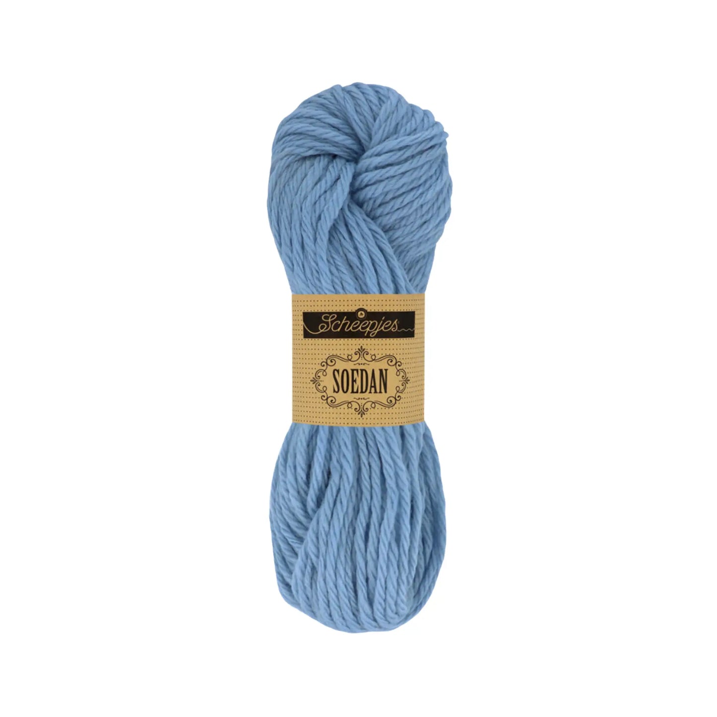 Baby Blue Scheepjes Soedan wool yarn for knitting, crochet, felting, weaving, and natural crafts.