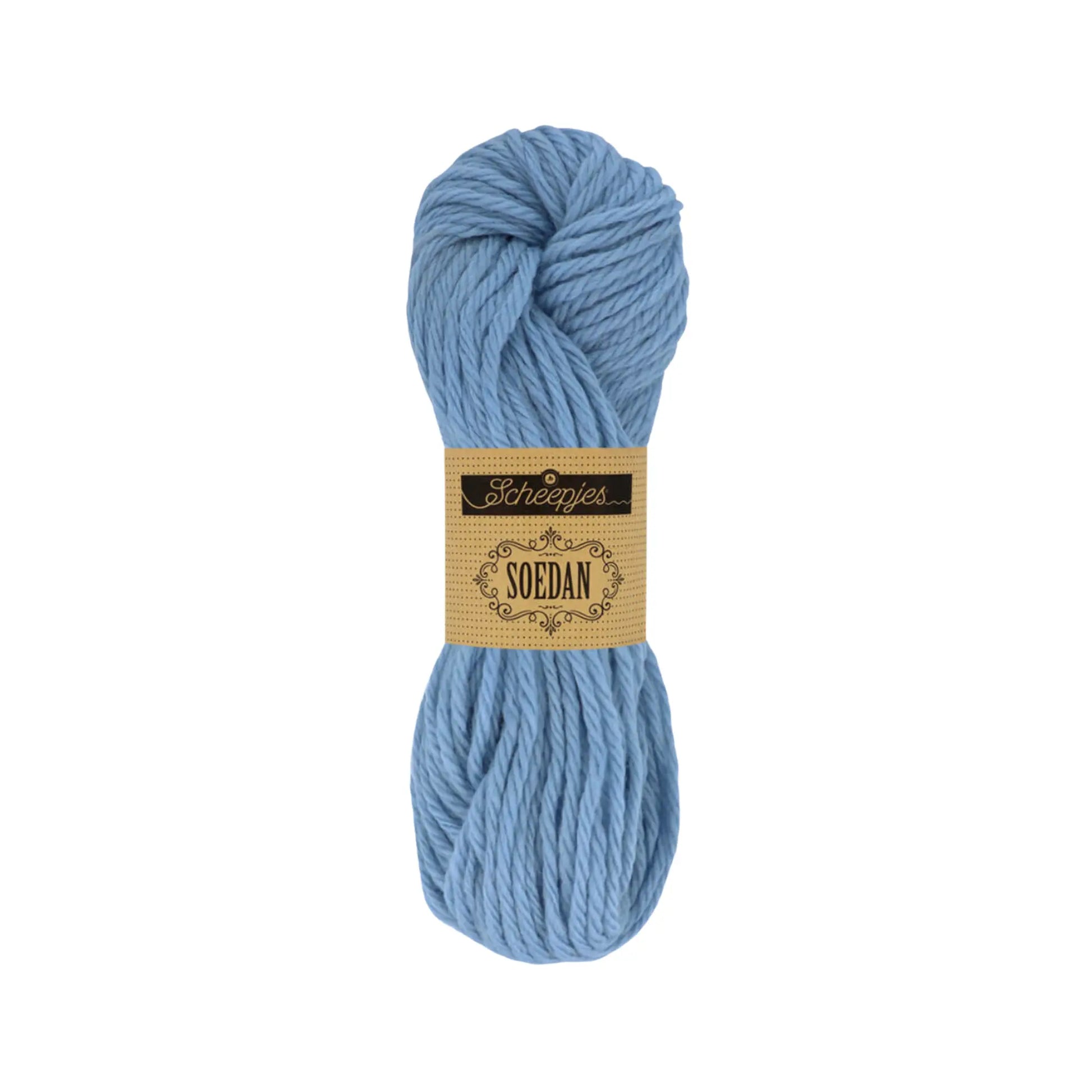 Baby Blue Scheepjes Soedan wool yarn for knitting, crochet, felting, weaving, and natural crafts.