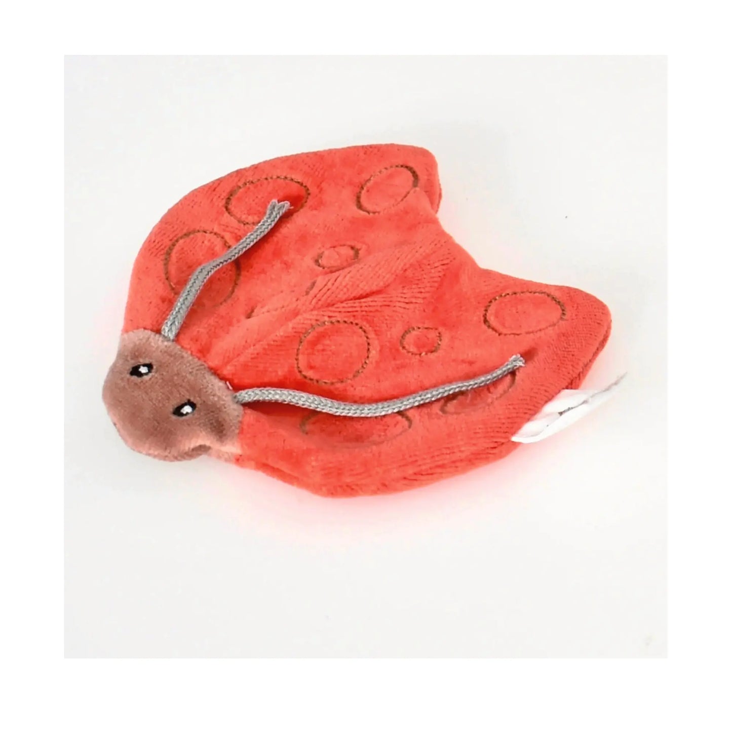 Tikiri Scrunchies Red lady bug sensory toy on white background