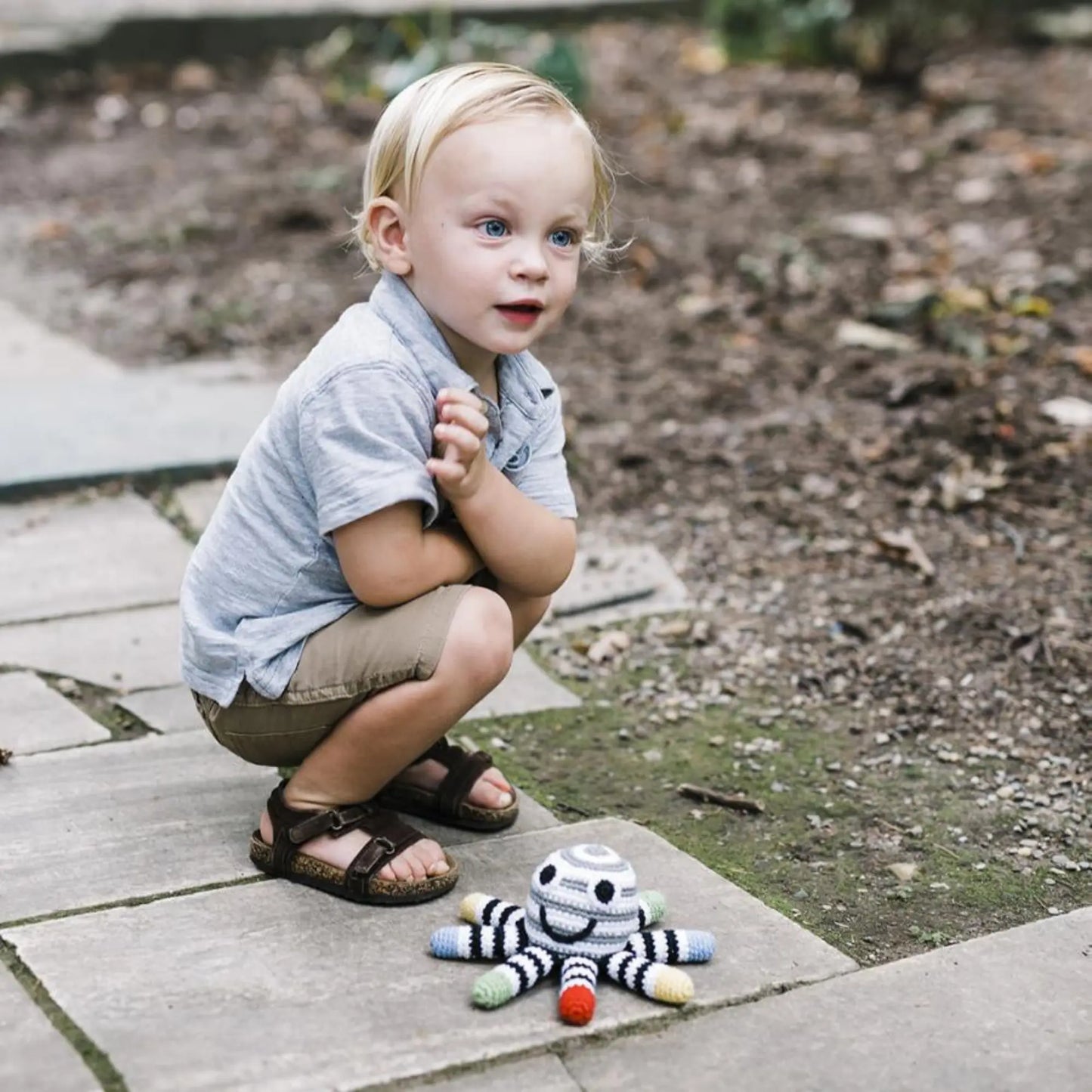 Octopus Baby Rattle – Soft Knit Cotton Toy | Alder & Alouette