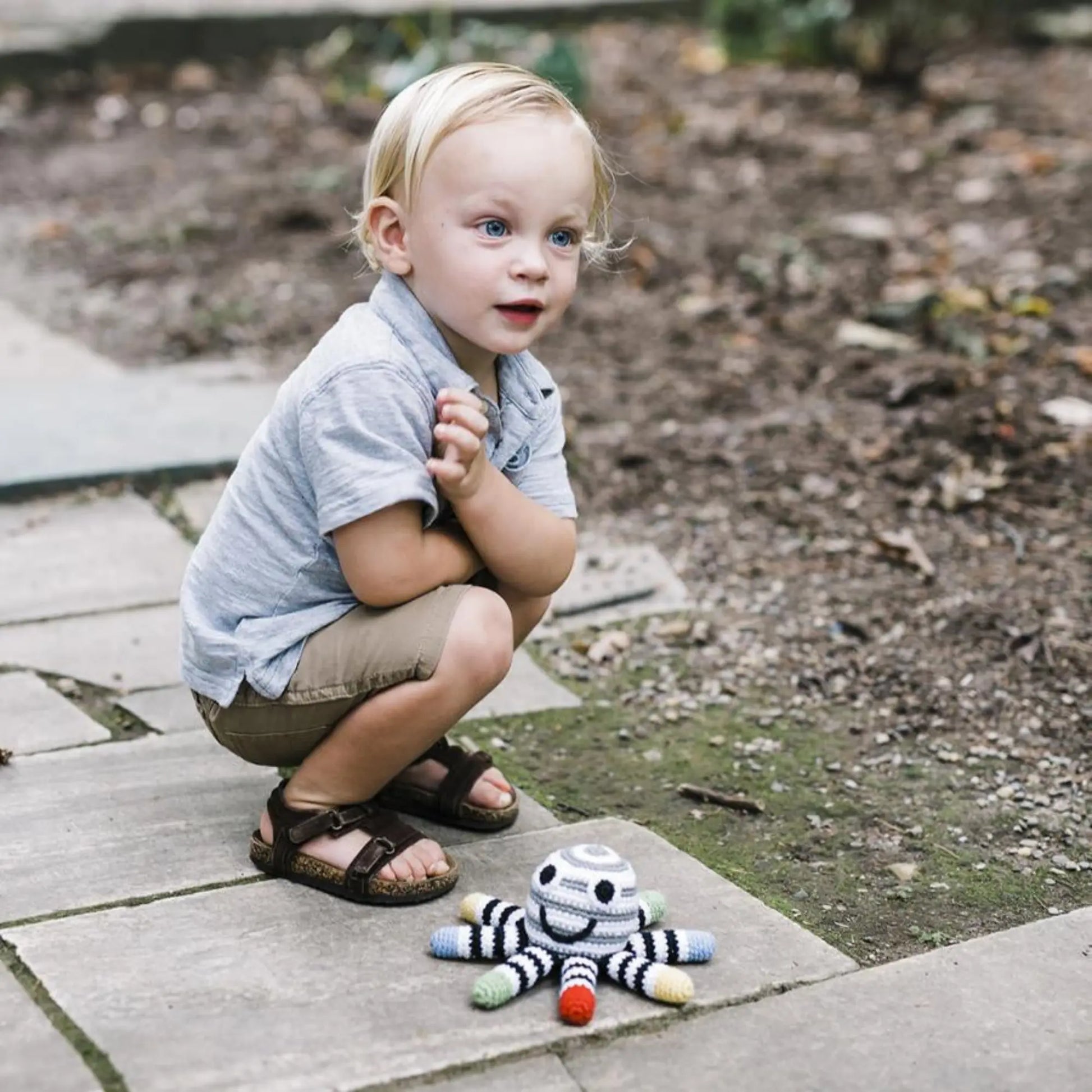 Octopus Baby Rattle – Soft Knit Cotton Toy | Alder & Alouette