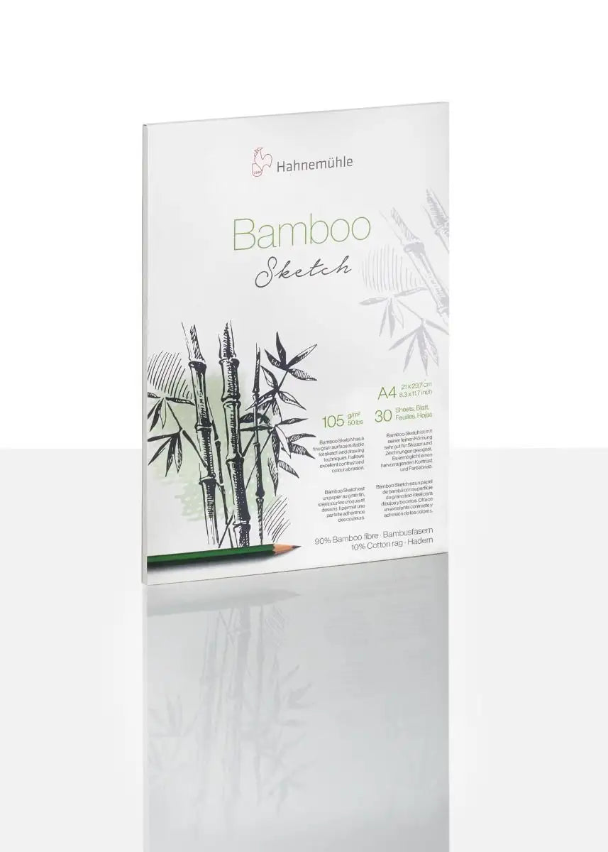 Hahnemuhle Bamboo Sketch paper with bamboo plants on a white background