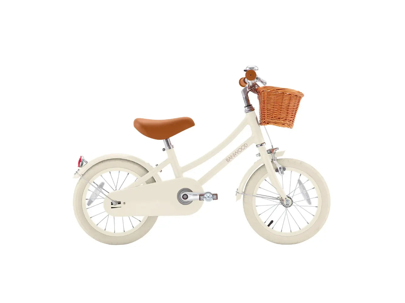 Cream Banwood 14 inch kids bike side view