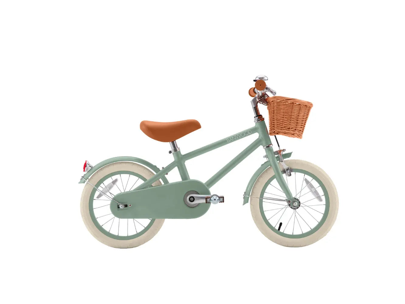 Forest green Banwood 14 inch kids bike side view