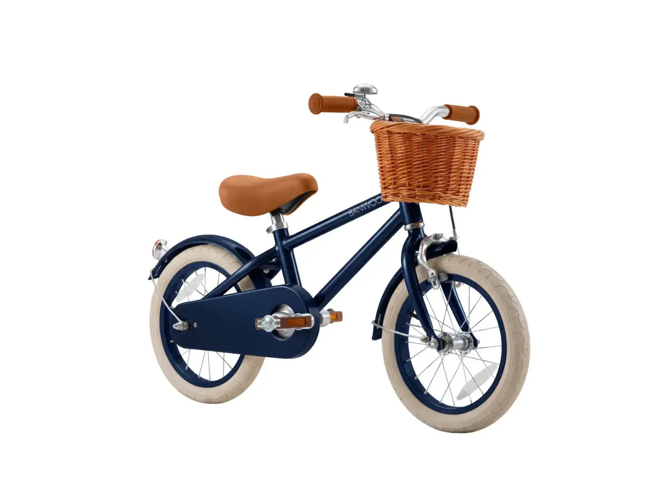Navy blue Banwood 14 inch kids bike front view
