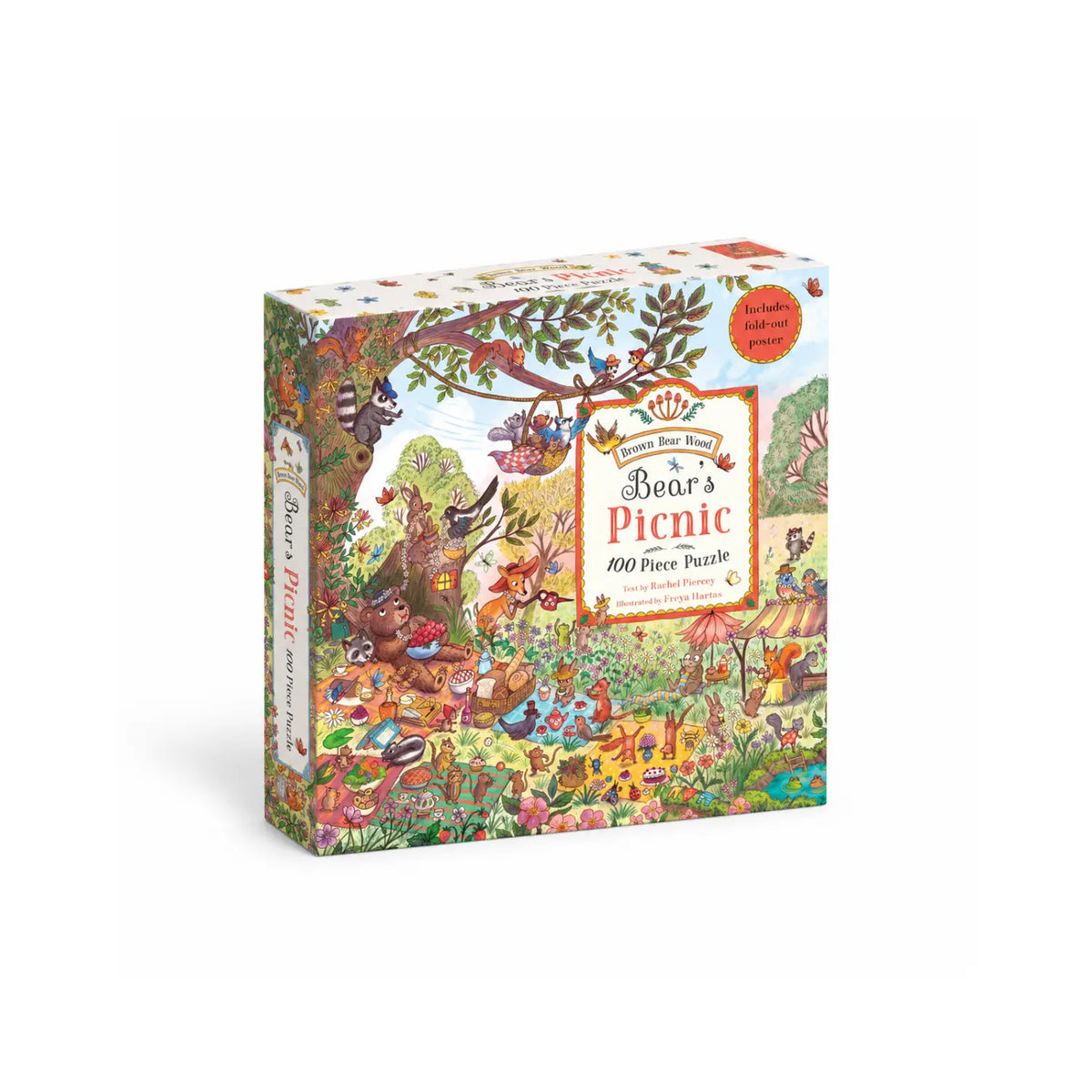 100-piece jigsaw puzzle box from the Brown Bear Wood series, illustrated by Freya Hartas.