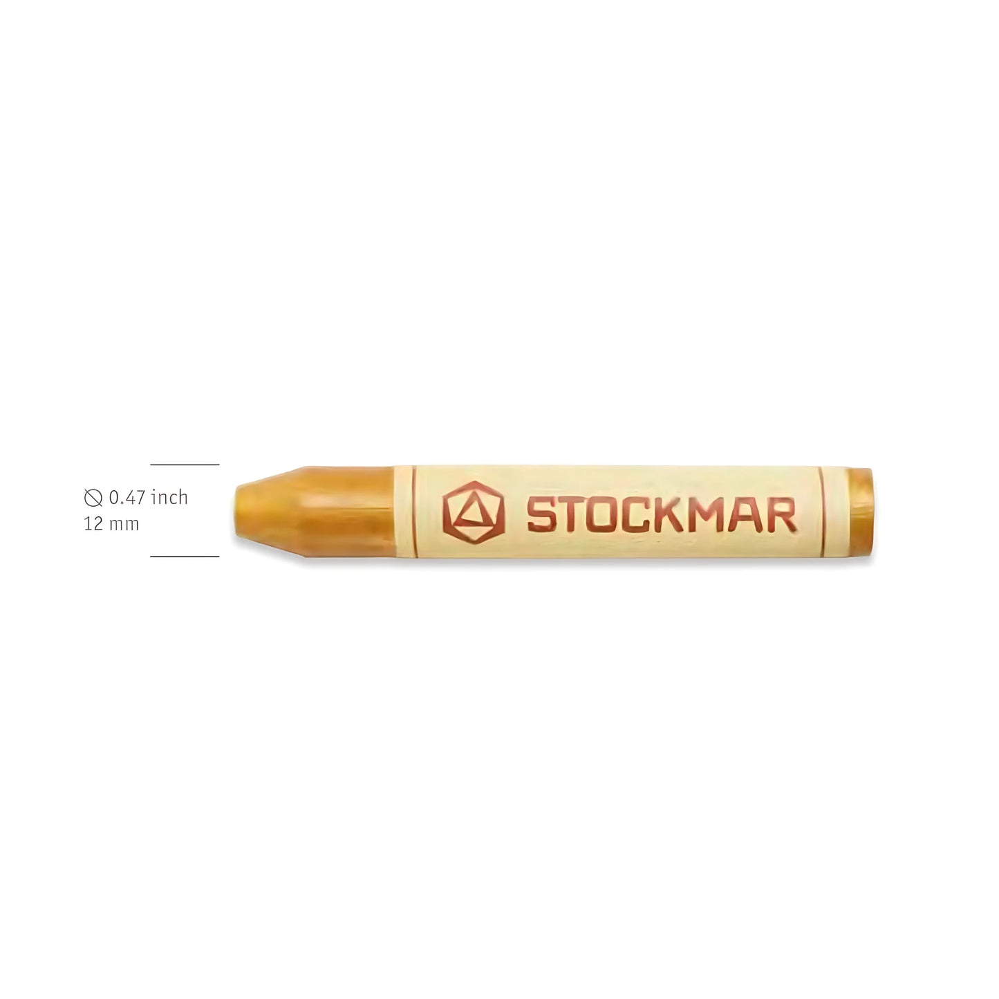 Stockmar brand crayon on a white background showing size