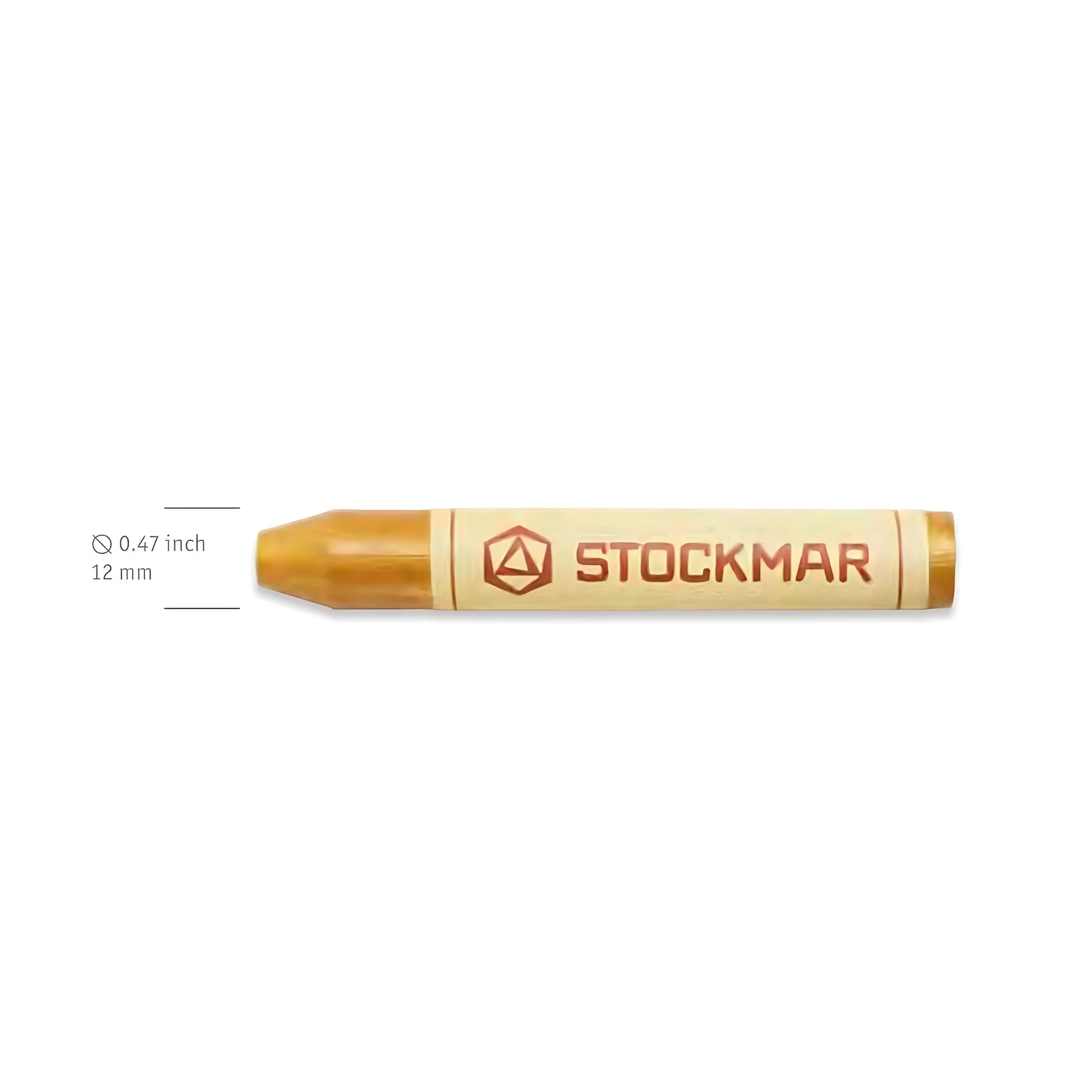 Stockmar brand crayon on a white background showing size