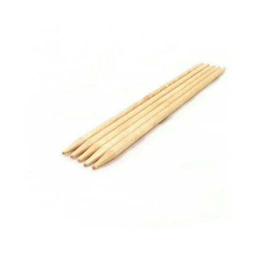 Set of wooden drumsticks on a white background