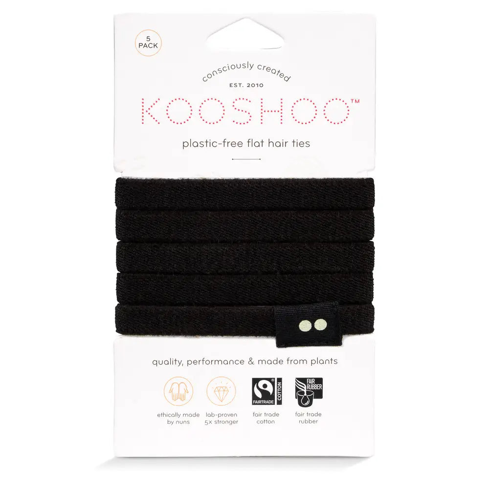 Plastic-Free Organic Hair Ties by Kooshoo showing packaging