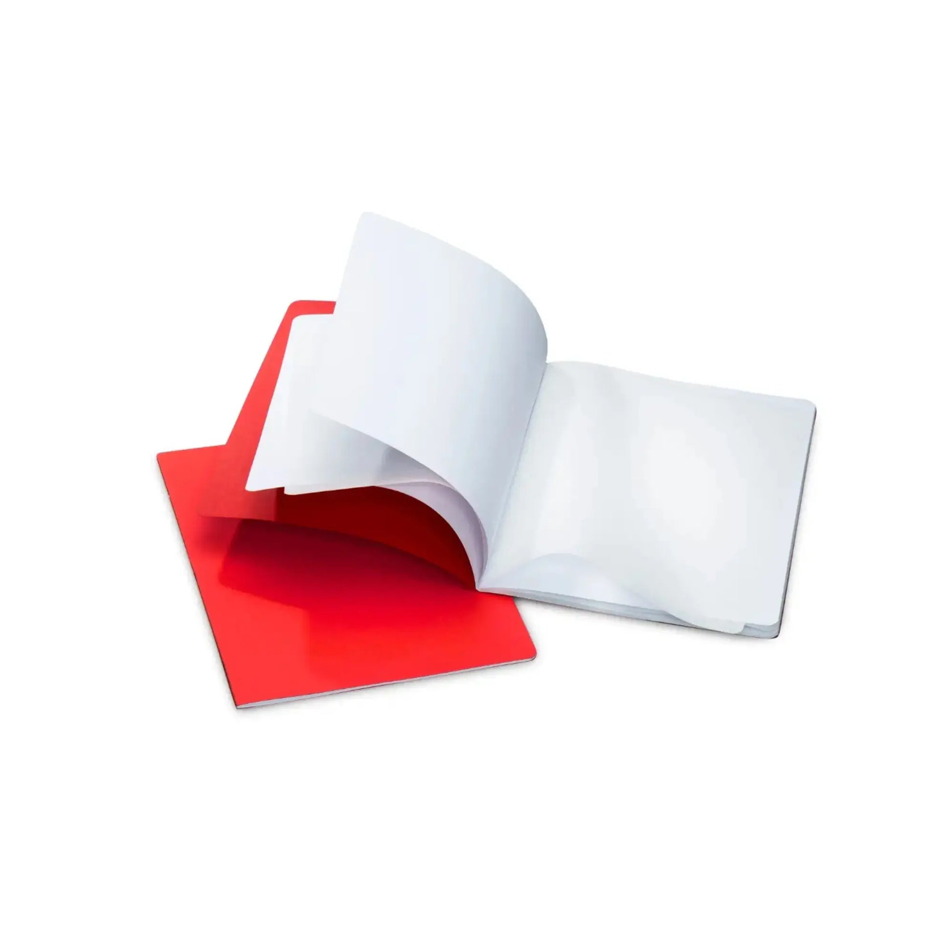 Blank A5 journal with onion skin interleaves orange cover single color open to show onion skin