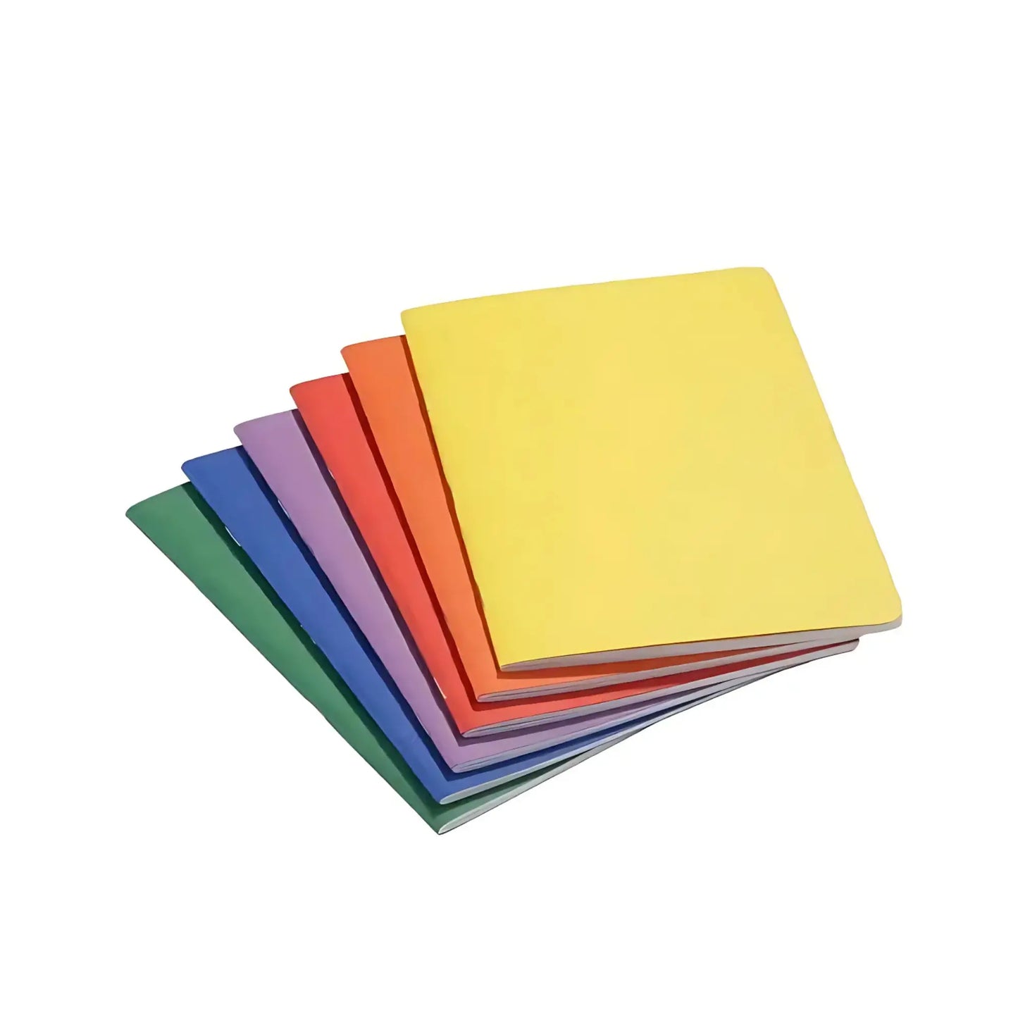 Blank A5 journals with onion skin interleaves in assorted rainbow color pack