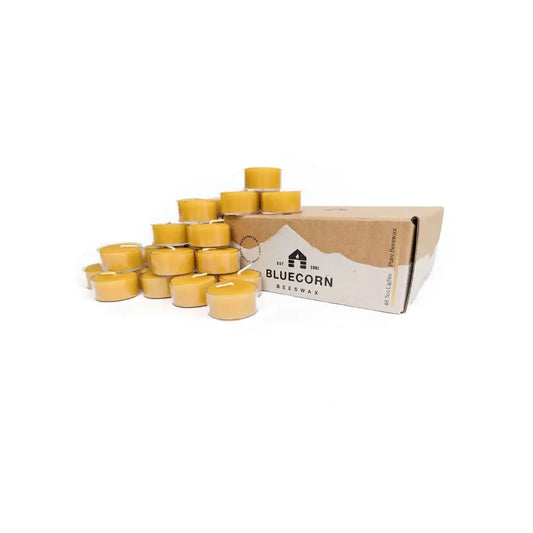 Pure Beeswax Tea Light Candles — Bluecorn Candle
